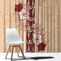 Tonga Language Week Window Curtain Hibiscus Tongan Ngatu Pattern
