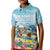 Hawaii Outrigger Canoe Race Kid Polo Shirt Polynesian Style Watercolor Style
