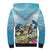 Hawaii Outrigger Canoe Race Sherpa Hoodie Polynesian Style Watercolor Style