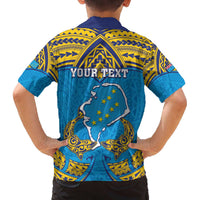 Personalised Tuvalu Independence Day Family Matching Off Shoulder Short Dress and Hawaiian Shirt Coat Of Arms With Polynesian Dolphin Tattoo LT05 - Polynesian Pride