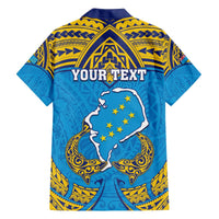 Personalised Tuvalu Independence Day Family Matching Puletasi and Hawaiian Shirt Coat Of Arms With Polynesian Dolphin Tattoo