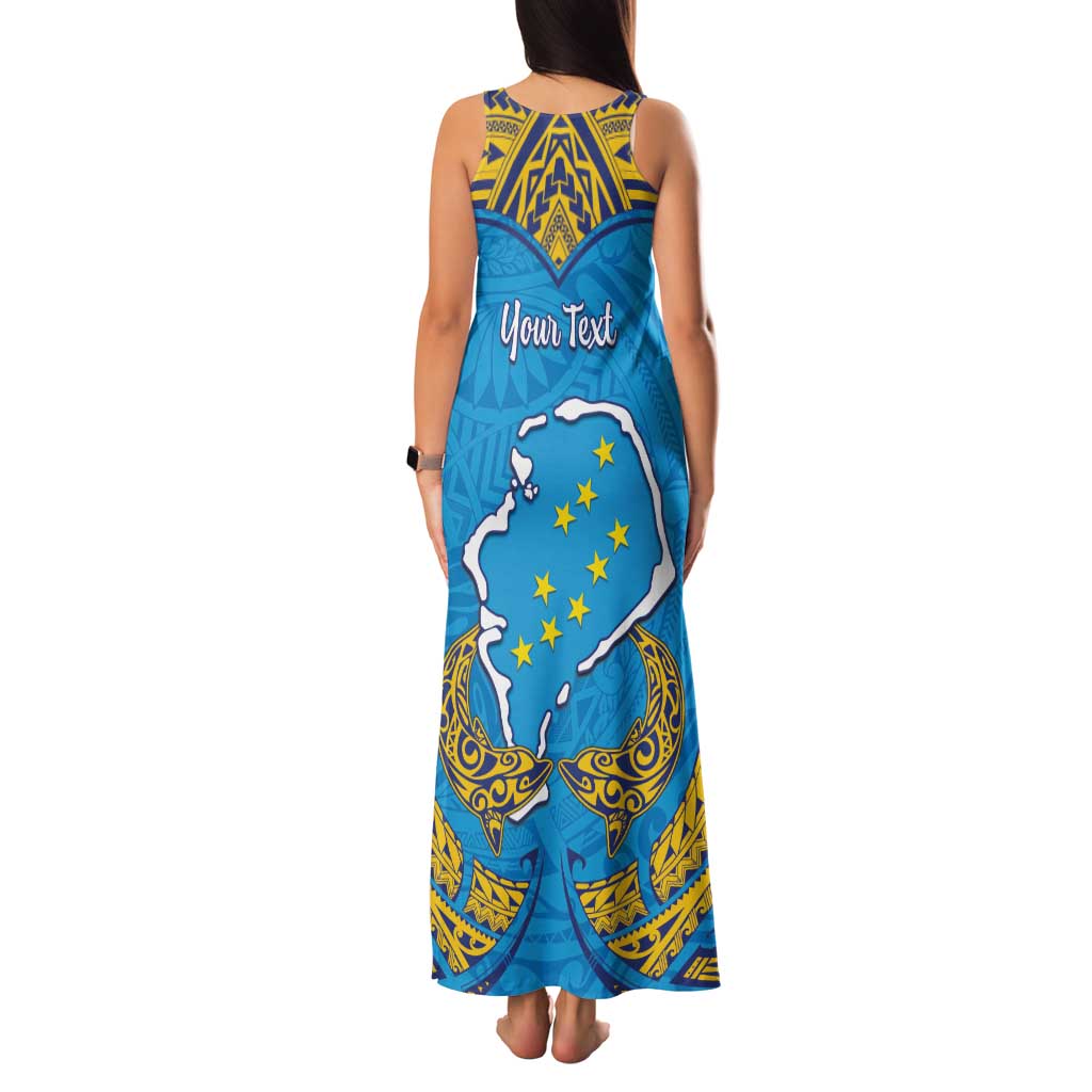 Personalised Tuvalu Independence Day Family Matching Tank Maxi Dress and Hawaiian Shirt Coat Of Arms With Polynesian Dolphin Tattoo LT05 - Polynesian Pride