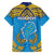 Personalised Tuvalu Independence Day Hawaiian Shirt Coat Of Arms With Polynesian Dolphin Tattoo