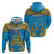 Personalised Tuvalu Independence Day Hoodie Coat Of Arms With Polynesian Dolphin Tattoo