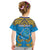 Personalised Tuvalu Independence Day Kid T Shirt Coat Of Arms With Polynesian Dolphin Tattoo