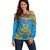 Personalised Tuvalu Independence Day Off Shoulder Sweater Coat Of Arms With Polynesian Dolphin Tattoo