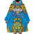 Personalised Tuvalu Independence Day Wearable Blanket Hoodie Coat Of Arms With Polynesian Dolphin Tattoo