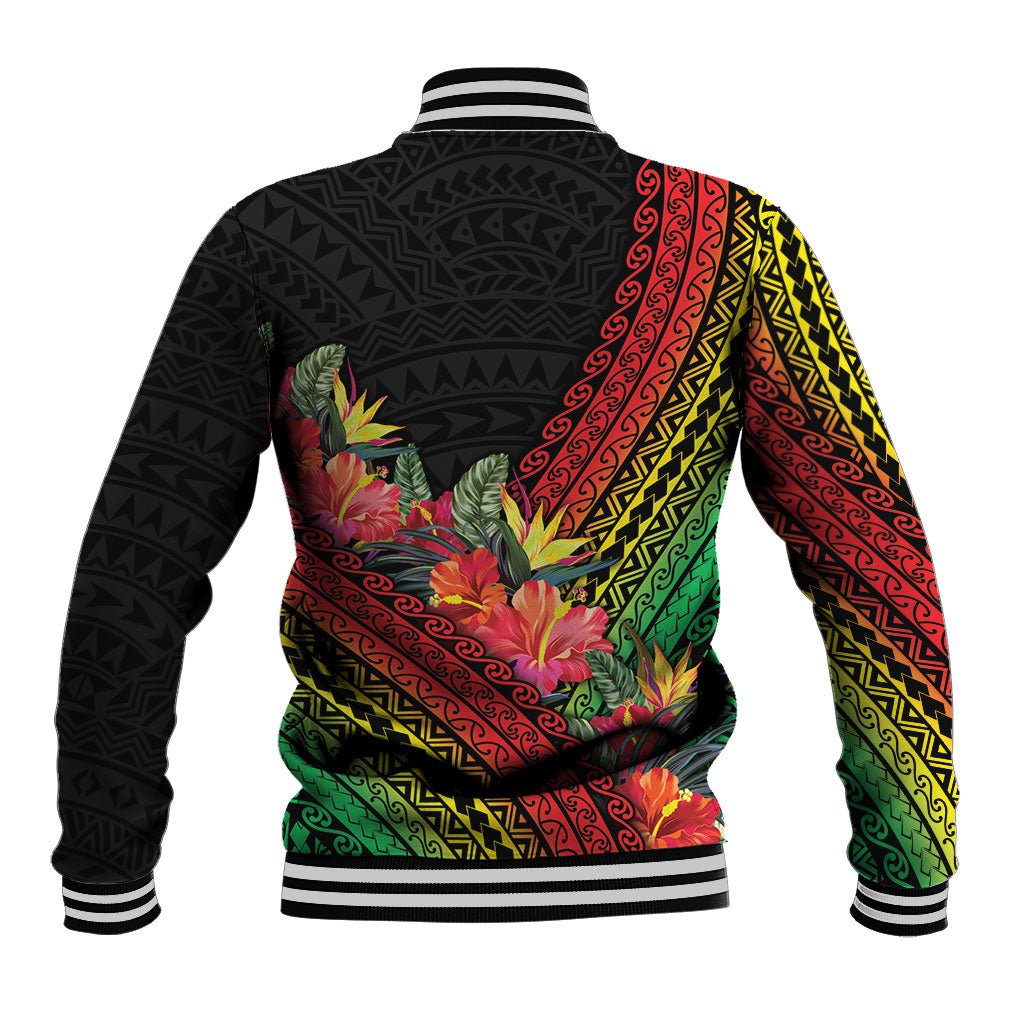Retro Hawaiian Singer Baseball Jacket Polynesian Style Tropical Flowers