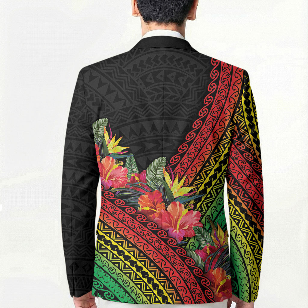 Retro Hawaiian Singer Blazer Polynesian Style Tropical Flowers