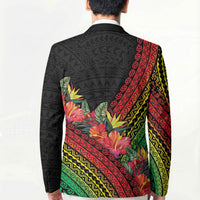 Retro Hawaiian Singer Blazer Polynesian Style Tropical Flowers