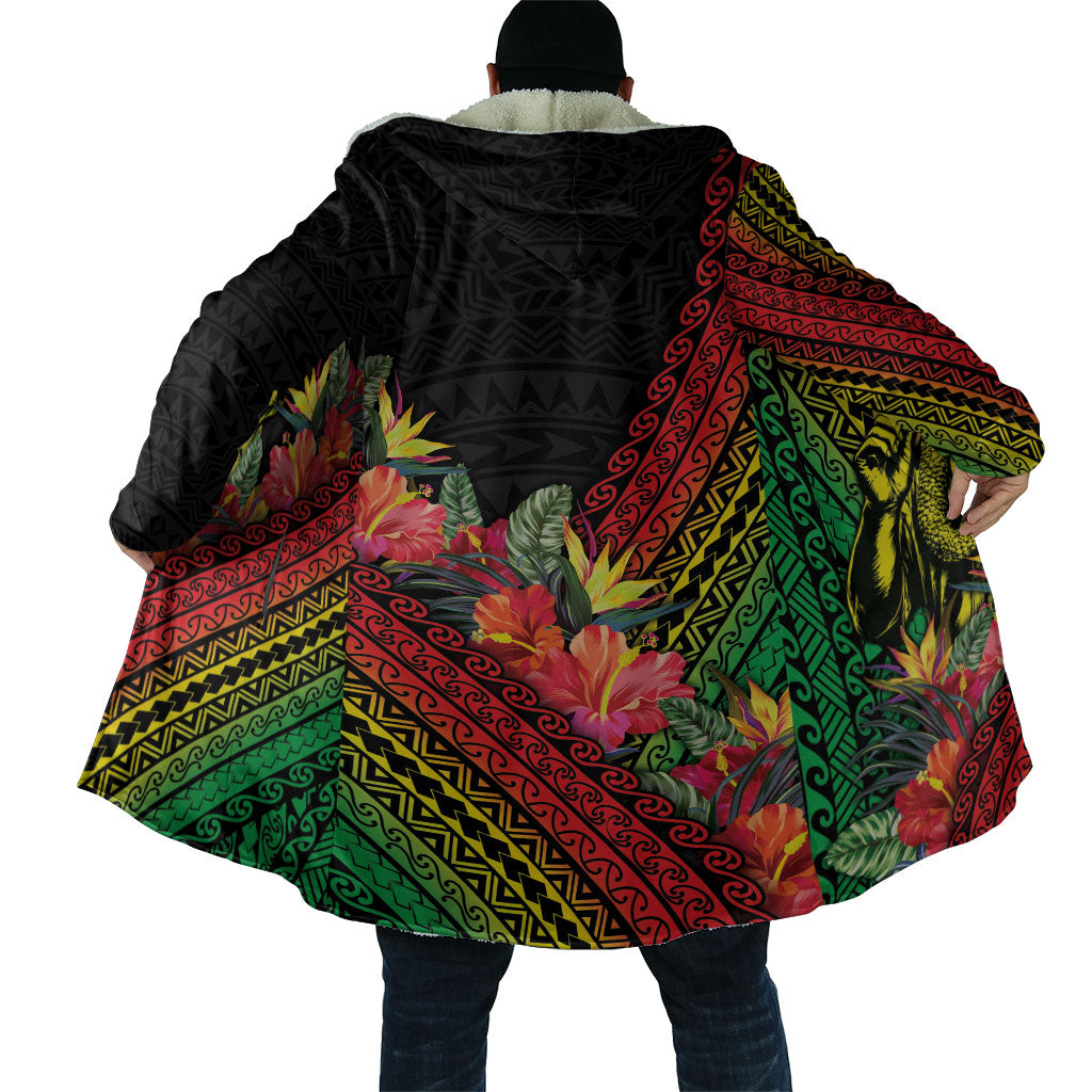 Retro Hawaiian Singer Cloak Polynesian Style Tropical Flowers