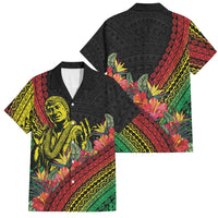 Retro Hawaiian Singer Family Matching Summer Maxi Dress and Hawaiian Shirt Polynesian Style Tropical Flowers