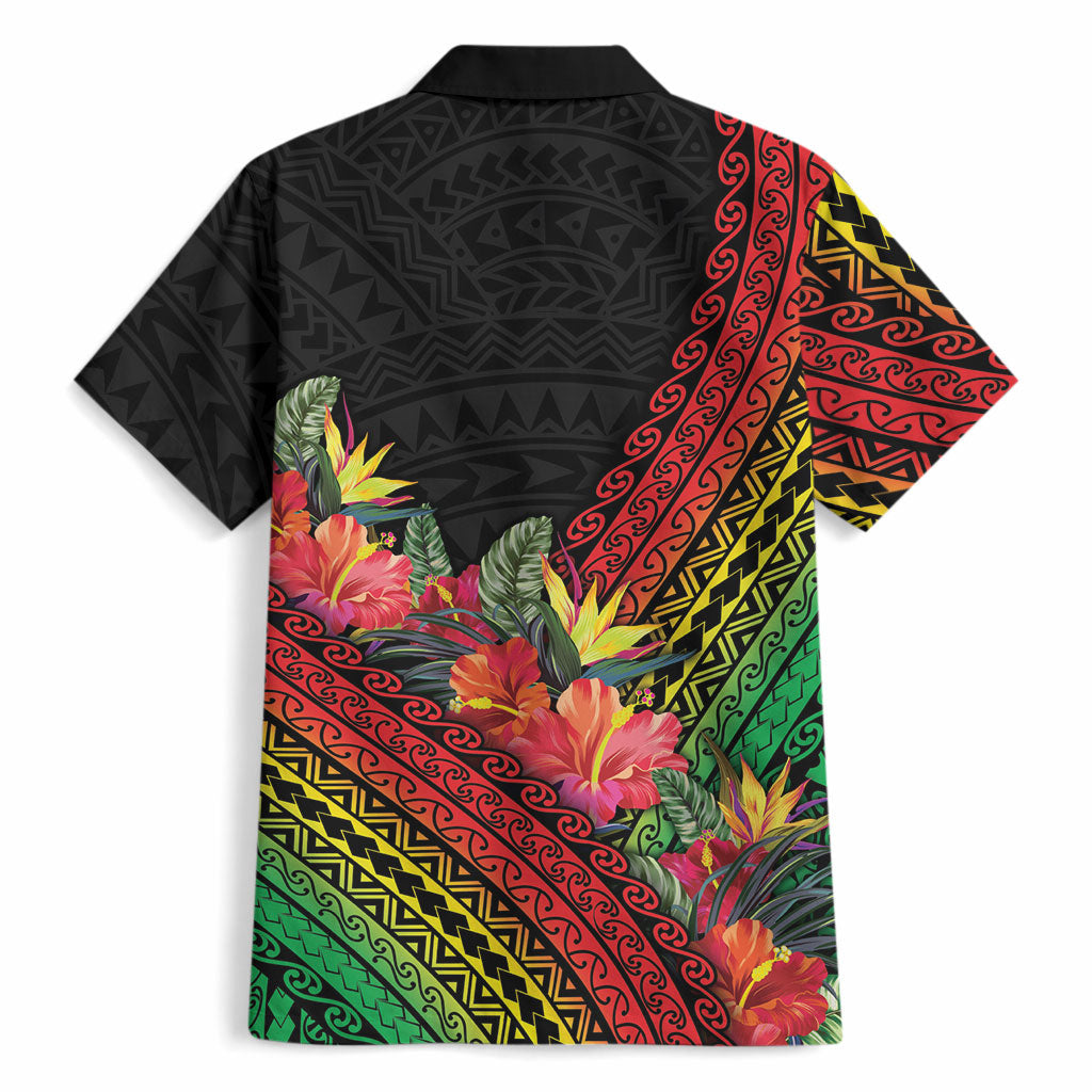 Retro Hawaiian Singer Hawaiian Shirt Polynesian Style Tropical Flowers