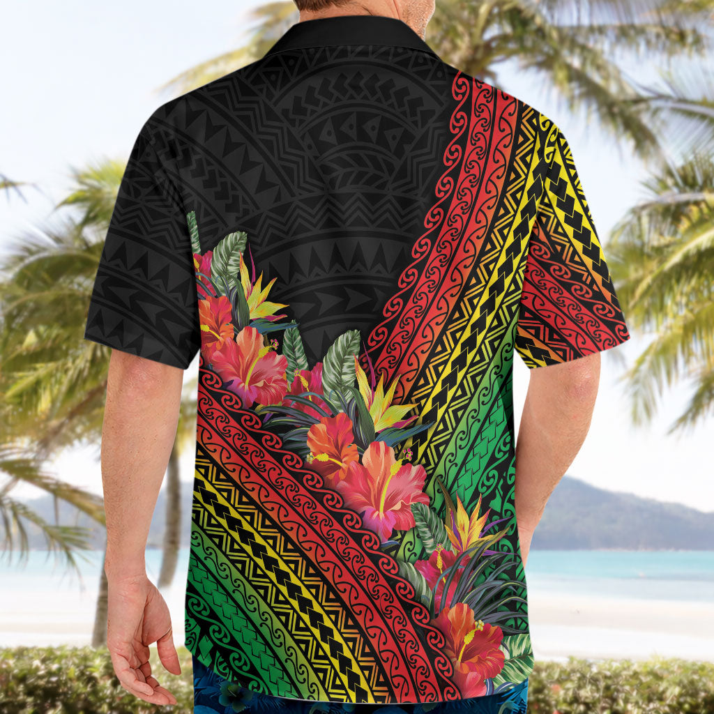 Retro Hawaiian Singer Hawaiian Shirt Polynesian Style Tropical Flowers