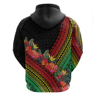 Retro Hawaiian Singer Hoodie Polynesian Style Tropical Flowers
