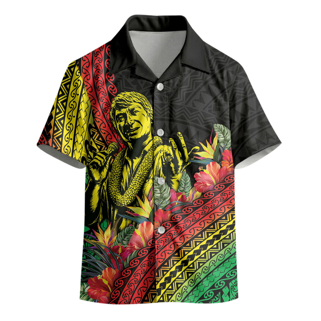 Retro Hawaiian Singer Kid Hawaiian Shirt Polynesian Style Tropical Flowers