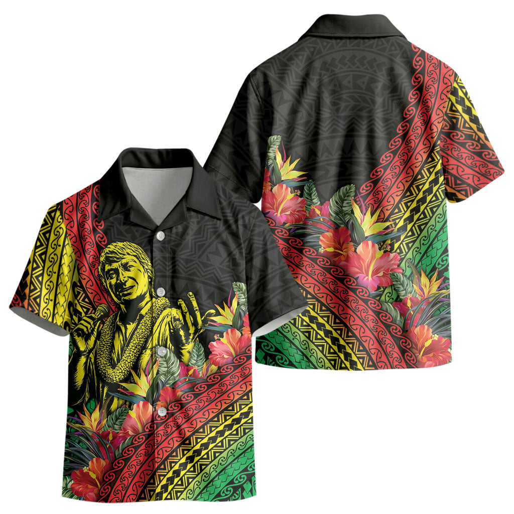 Retro Hawaiian Singer Kid Hawaiian Shirt Polynesian Style Tropical Flowers
