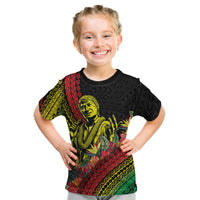 Retro Hawaiian Singer Kid T Shirt Polynesian Style Tropical Flowers