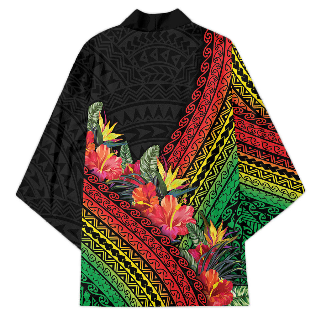 Retro Hawaiian Singer Kimono Polynesian Style Tropical Flowers
