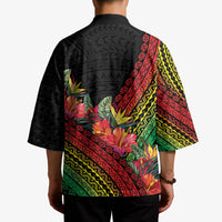 Retro Hawaiian Singer Kimono Polynesian Style Tropical Flowers