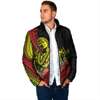 Retro Hawaiian Singer Padded Jacket Polynesian Style Tropical Flowers