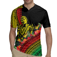 Retro Hawaiian Singer Rugby Jersey Polynesian Style Tropical Flowers