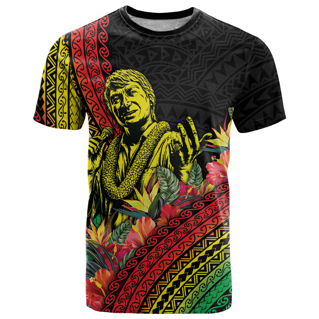 Retro Hawaiian Singer T Shirt Polynesian Style Tropical Flowers