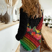 Retro Hawaiian Singer Women Casual Shirt Polynesian Style Tropical Flowers