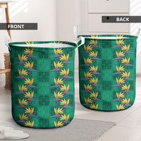 Hawaii Waikiki King Laundry Basket Green Quilt With Pua Manu