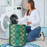 Hawaii Waikiki King Laundry Basket Green Quilt With Pua Manu