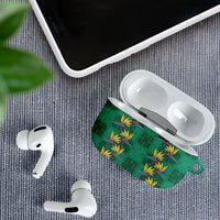 Hawaii Waikiki King AirPods Case Green Quilt With Pua Manu