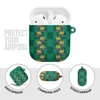 Hawaii Waikiki King AirPods Case Green Quilt With Pua Manu