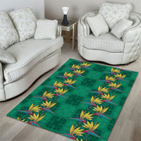 Hawaii Waikiki King Area Rug Green Quilt With Pua Manu