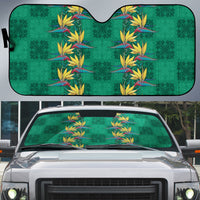 Hawaii Waikiki King Auto Sun Shade Green Quilt With Pua Manu