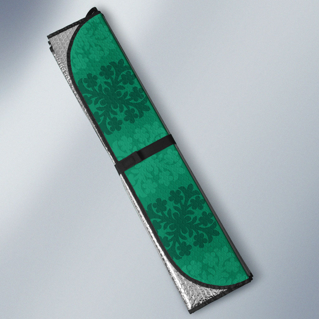 Hawaii Waikiki King Auto Sun Shade Green Quilt With Pua Manu