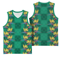 Hawaii Waikiki King Basketball Jersey Green Quilt With Pua Manu