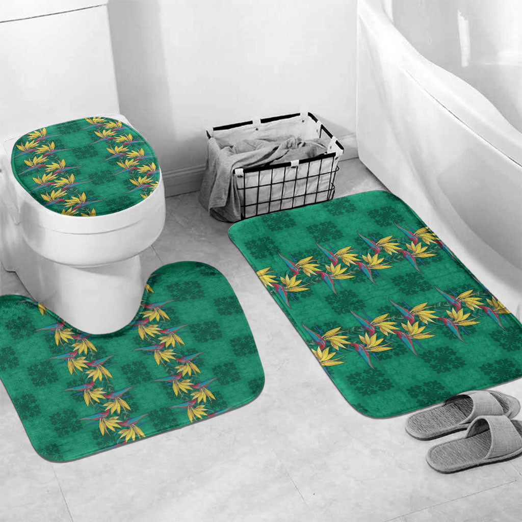 Hawaii Waikiki King Bathroom Set Green Quilt With Pua Manu