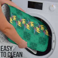 Hawaii Waikiki King Bathroom Set Green Quilt With Pua Manu