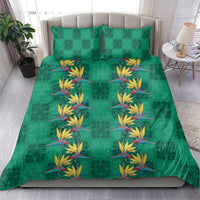 Hawaii Waikiki King Bedding Set Green Quilt With Pua Manu