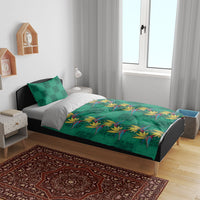 Hawaii Waikiki King Bedding Set Green Quilt With Pua Manu