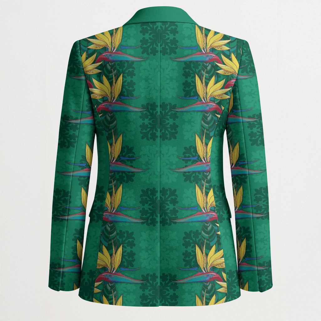 Hawaii Waikiki King Blazer Green Quilt With Pua Manu