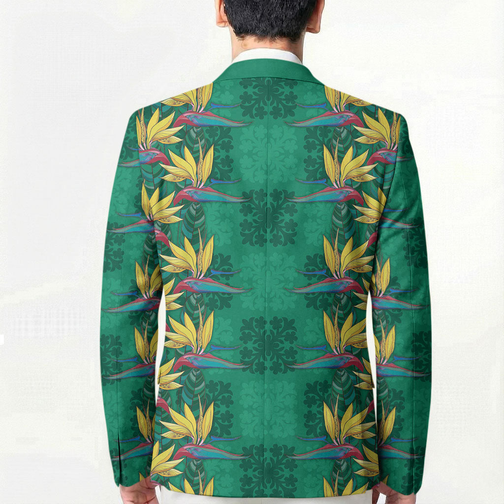 Hawaii Waikiki King Blazer Green Quilt With Pua Manu