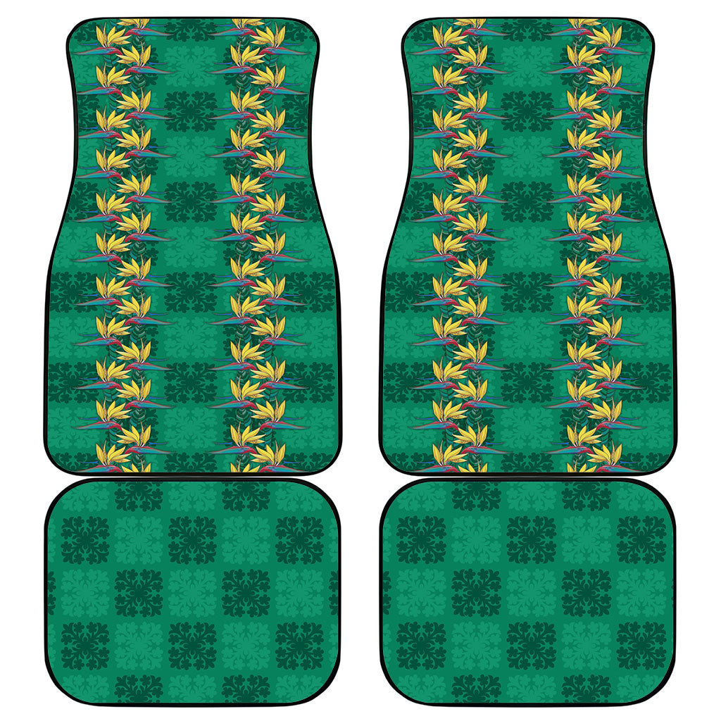 Hawaii Waikiki King Car Mats Green Quilt With Pua Manu