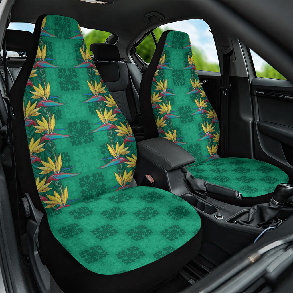 Hawaii Waikiki King Car Seat Cover Green Quilt With Pua Manu