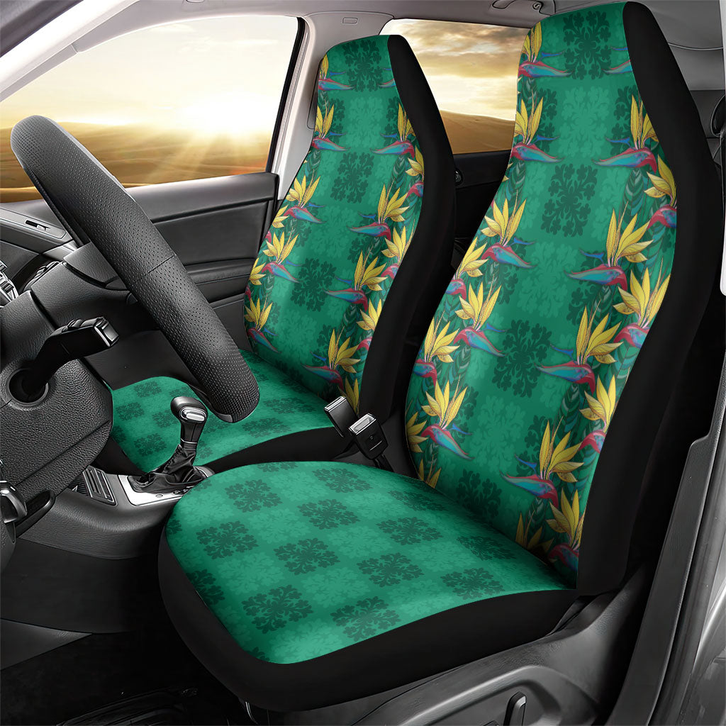 Hawaii Waikiki King Car Seat Cover Green Quilt With Pua Manu