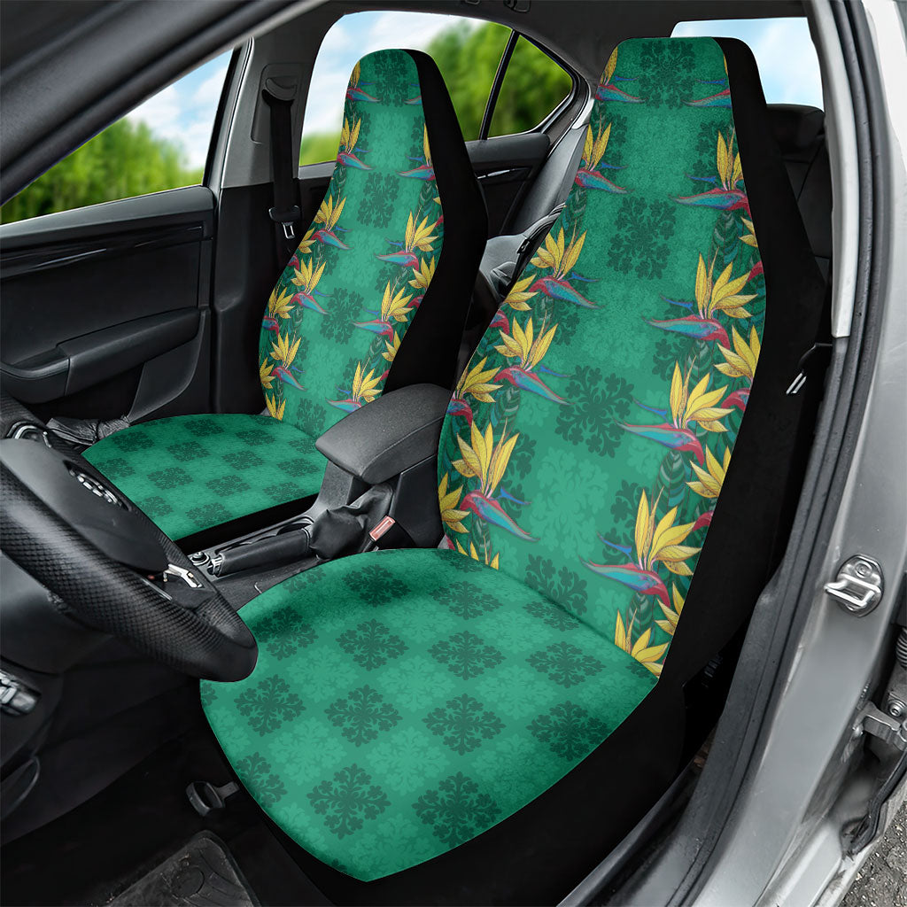 Hawaii Waikiki King Car Seat Cover Green Quilt With Pua Manu