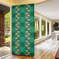 Hawaii Waikiki King Door Cover Green Quilt With Pua Manu