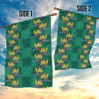 Hawaii Waikiki King Garden Flag Green Quilt With Pua Manu