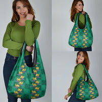 Hawaii Waikiki King Grocery Bag Green Quilt With Pua Manu