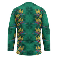 Hawaii Waikiki King Hockey Jersey Green Quilt With Pua Manu